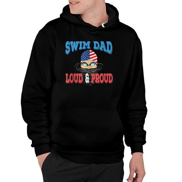 Swim Dad Funny Swimming Swimmer Cheer Daddy Gift Tee Hoodie