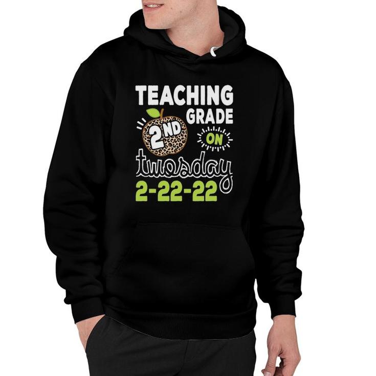 Teaching 2Nd Grade On Twosday 22222 Funny 2022 Teacher Hoodie