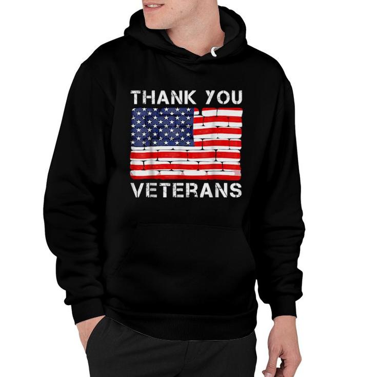 Thank You Veterans Veteran Day Us Flag  Hoodie