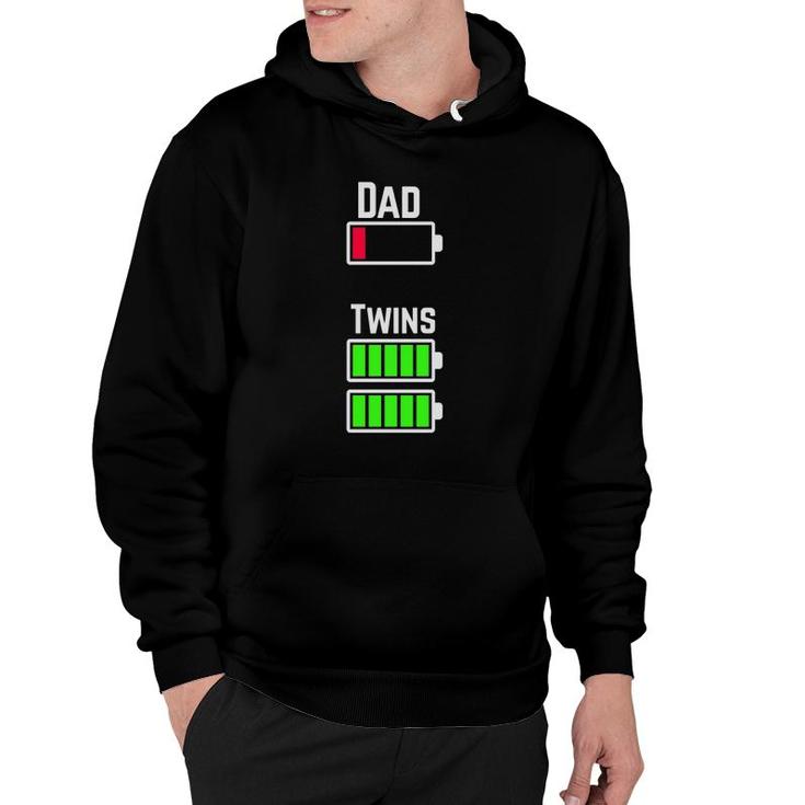 Tired Twin Dad Low Battery Charge Meme Image Funny Hoodie