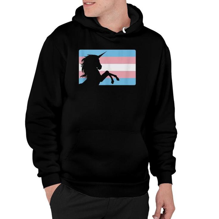 Transgender Unicorn Pride Flag Gift Trans Women Men  Hoodie