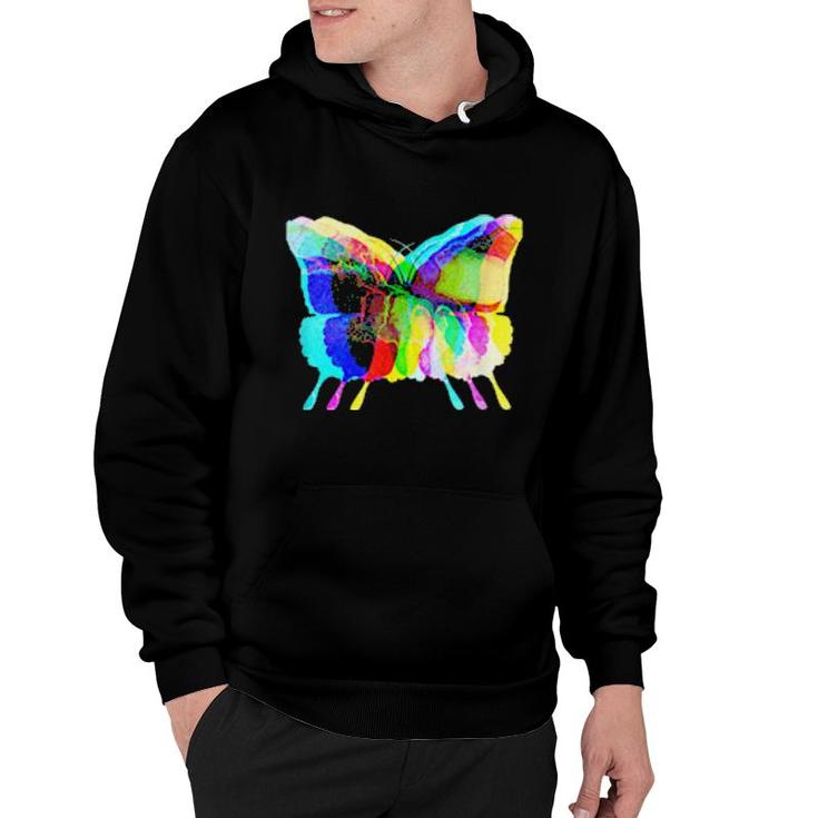 Trippy Psychedelic Rainbow Butterfly Vibe  Hoodie