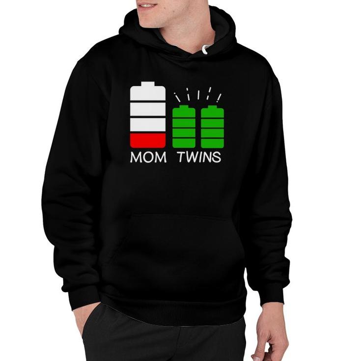Twin Mom Low Battery Tired Mom Of Twins Hoodie