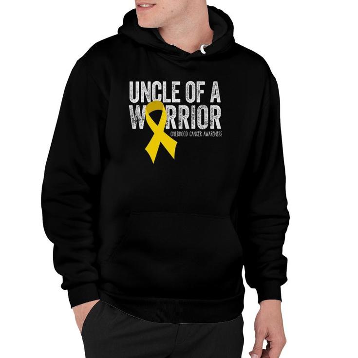 Uncle Of A Warrior Childhood Cancer  Dad Ribbon Hoodie