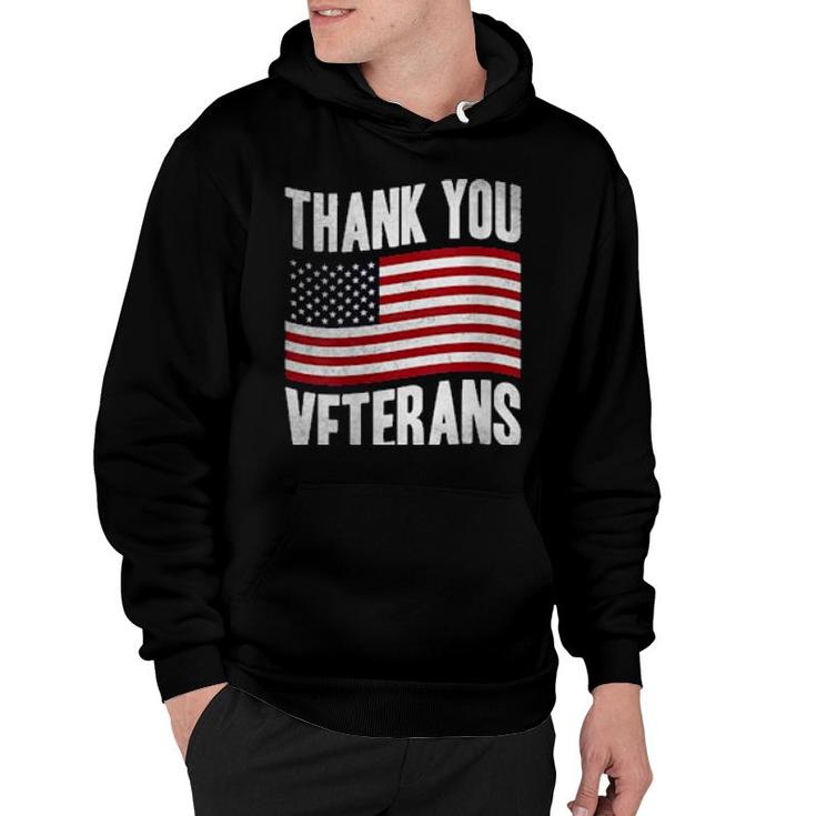 Veterans Day American Flag Theme Design Thank You Veterans  Hoodie
