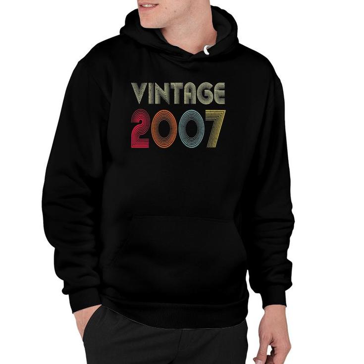 Vintage 2007 Funny 15 Years Old Boys And Girls 15Th Birthday Hoodie