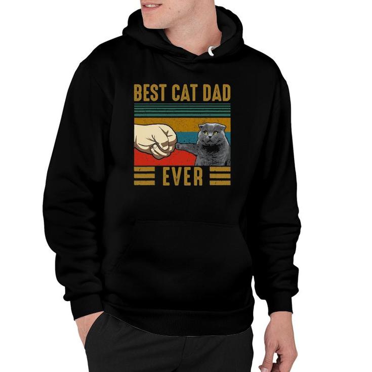 Vintage Best Cat Dad Ever Father's Day Scottish Fold Cat Hoodie