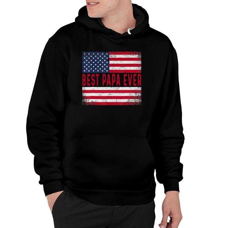Vintage Best Papa Ever American Flag Father's Day Gift Hoodie