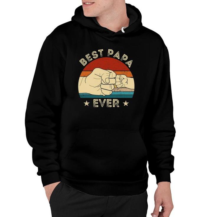 Vintage Best Papa Ever Fist Bump Funny Grandpa Father's Day Hoodie