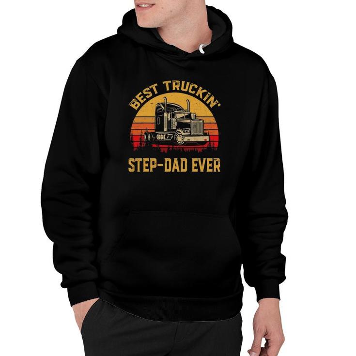 Vintage Best Truckin' Step-Dad Ever Retro Father's Day Gift Hoodie