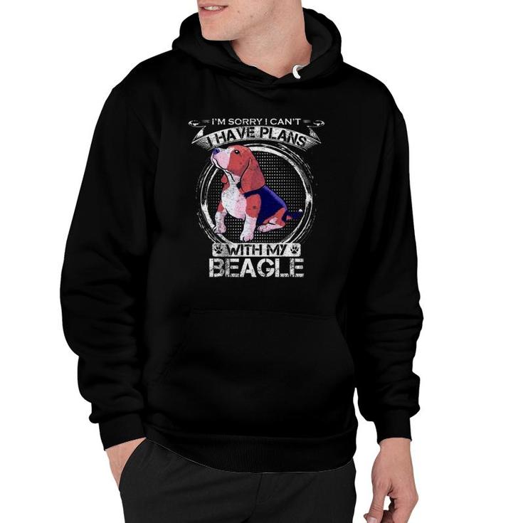 Vintage I'm Sorry I Can't, I Have Plans With My Beagle Funny Hoodie
