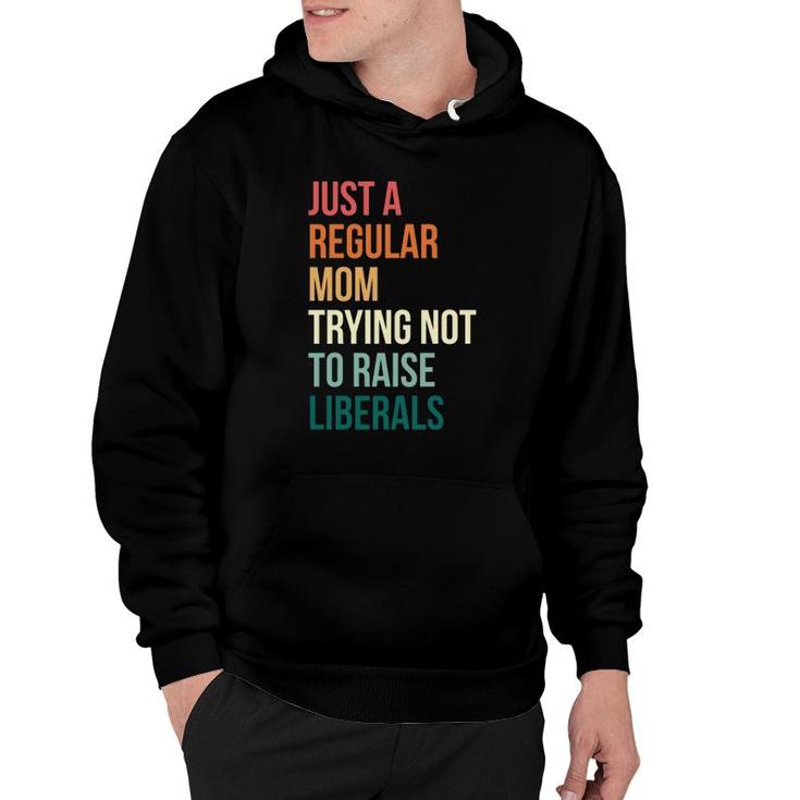 Vintage Just A Regular Mom Trying Not To Raise Liberals Hoodie