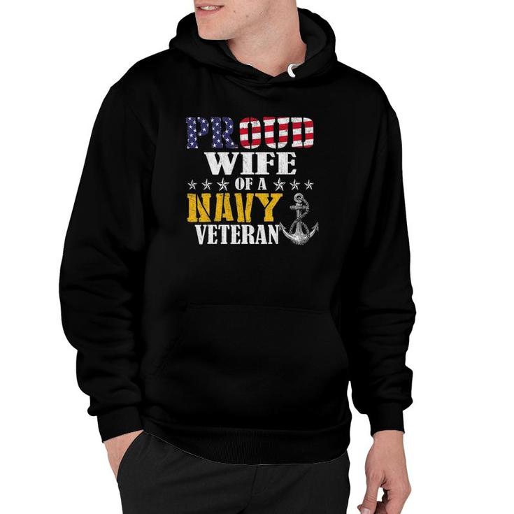 Vintage Proud Wife Of A Navy For Veteran Gifts Hoodie