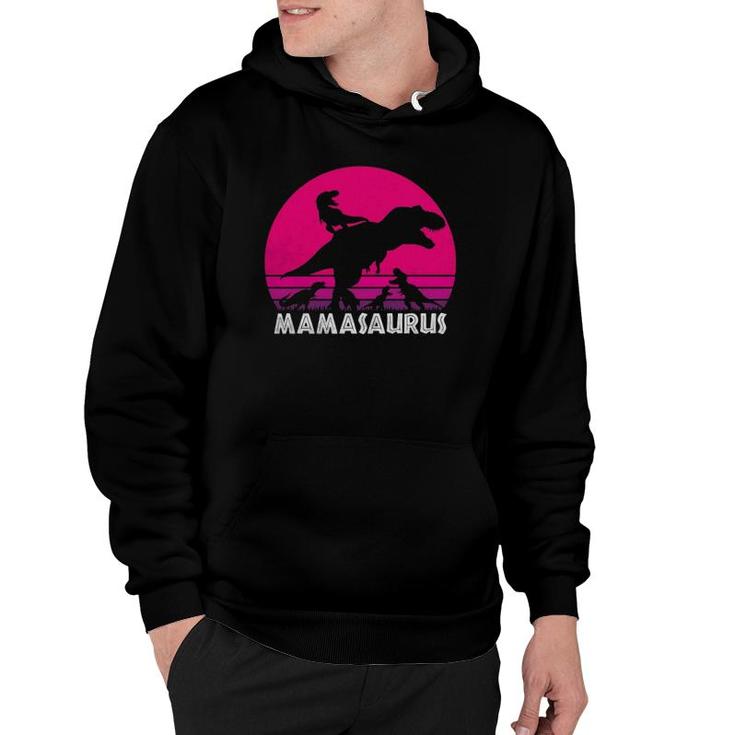 Vintage Retro 4 Kids Mamasaurus Sunset Funny Gift For Mother  Hoodie