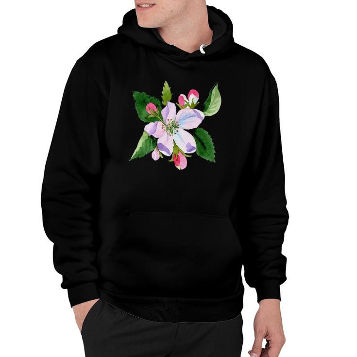 Watercolor Apple Blossom Flower Graphic Hoodie