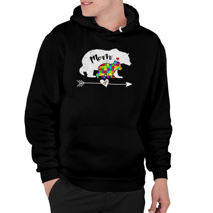 Women Mom Bear Autistic Autism Awareness Gift Mother's Day Hoodie