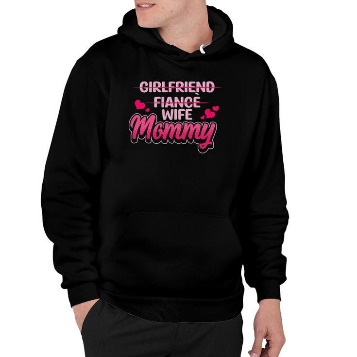 Womens Baby Reveal Girlfriend Fiancé Wife Mommy Promoted Mother Hoodie