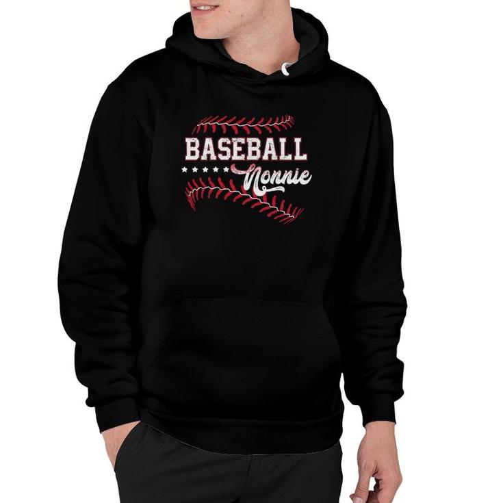 Womens Baseball Nonnie Funny Baseball Nonnie Mother's Day Gift Hoodie