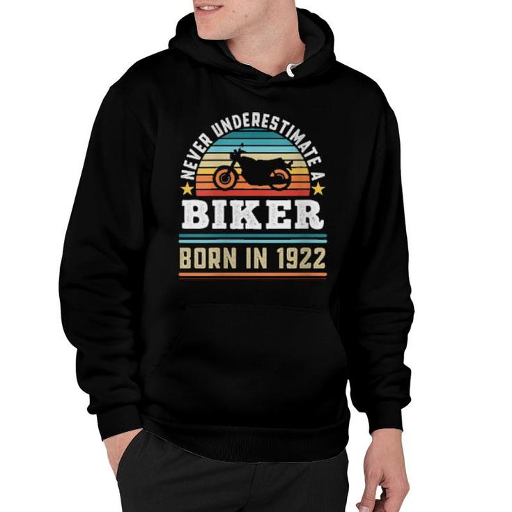 Womens Biker Born 1922 100Th Birthday Motorbike Hoodie
