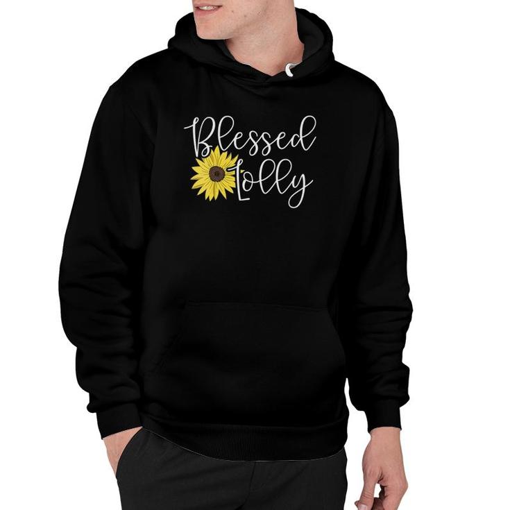 Womens Blessed Lolly For Grandmother Sunflower Hoodie