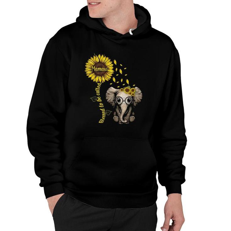 Womens Blessed To Be Called Mamaw Sunflower Elephant Hippie Hoodie