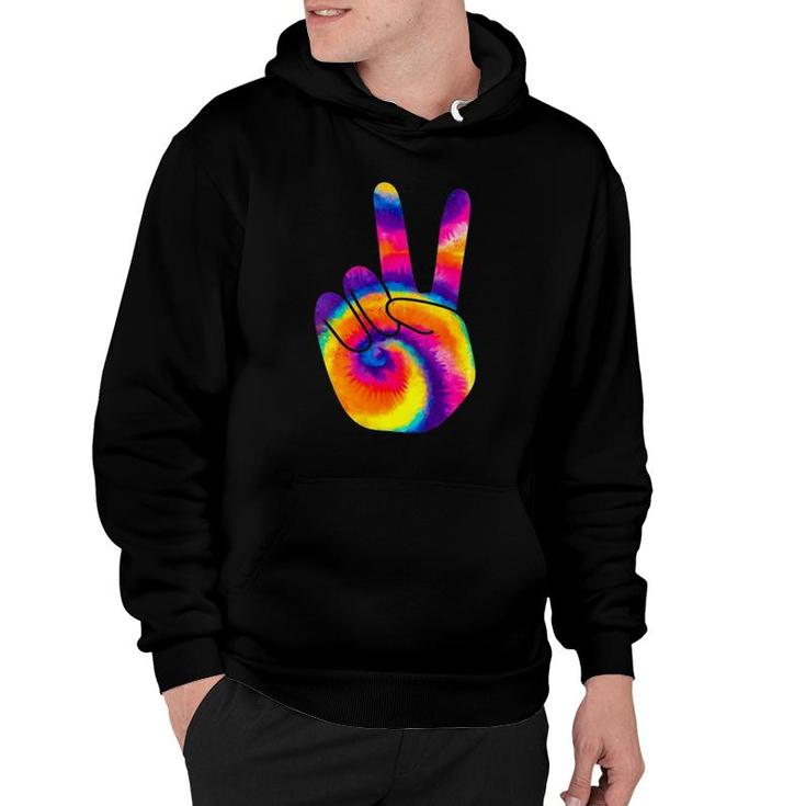 Womens Cool Peace Hand Tie Dye Hippie For Boys And Girls  Hoodie