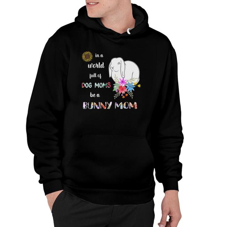 Womens Funny Be A Mini Lop Bunny Rabbit Mom V-Neck Hoodie