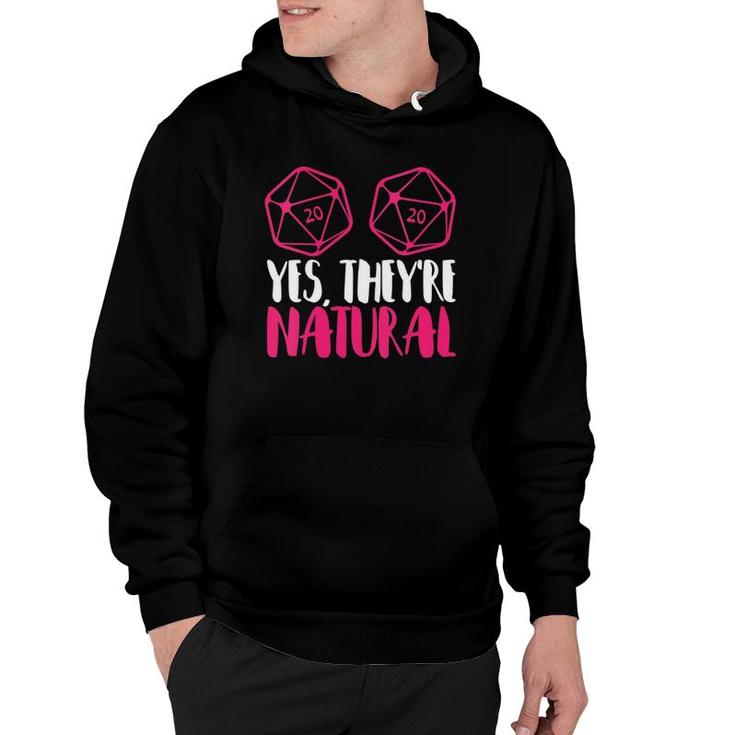Womens Funny Rpg Nat 20 Yes, They're Natural D20 V-Neck Hoodie