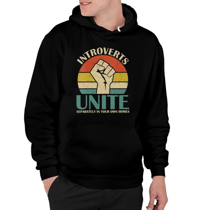 Womens Introverts Unite Separately In Your Own Homes Funny Hoodie