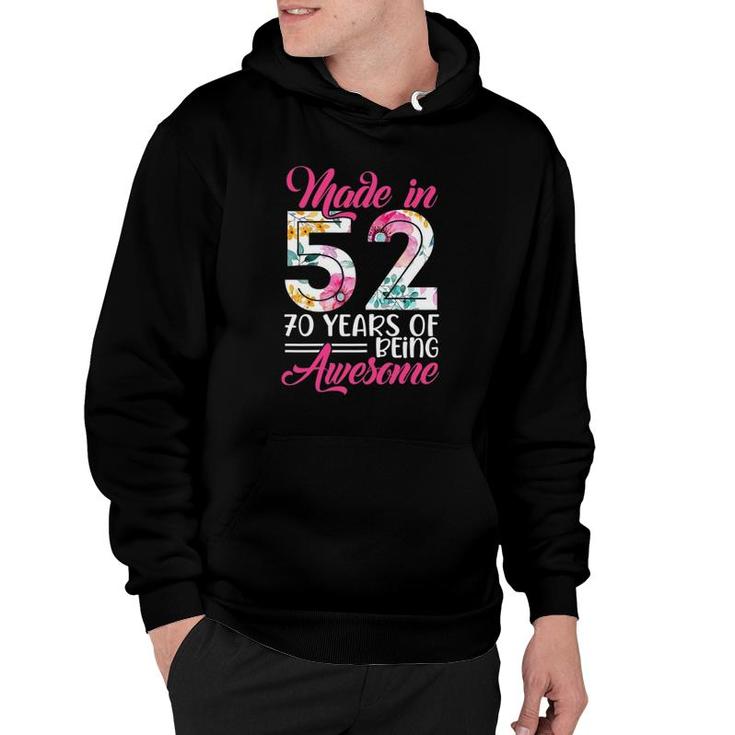 Womens Made In 52 Awesome 70 Years Old Birthday Party Costume Women Hoodie