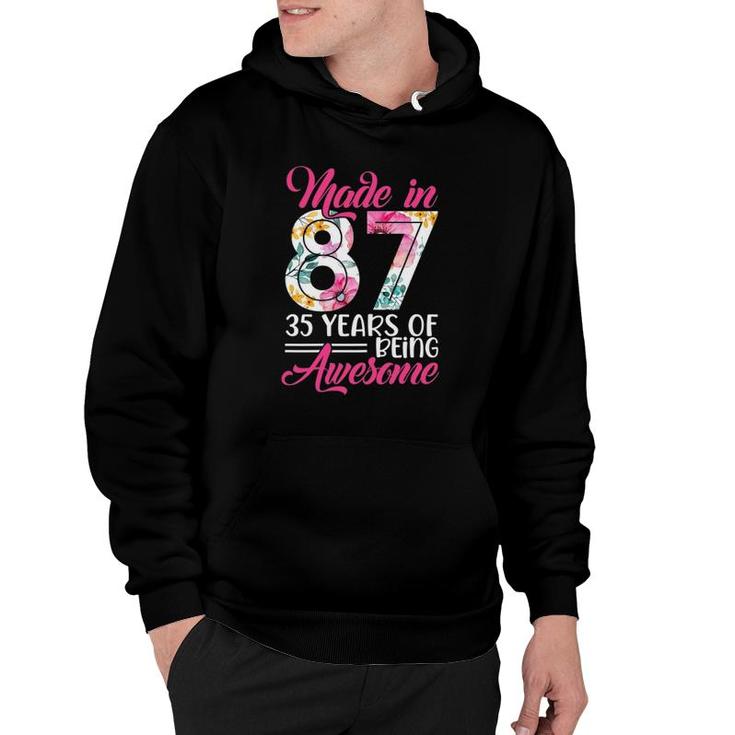 Womens Made In 87 Awesome 35 Years Old Birthday Party Costume Women Hoodie