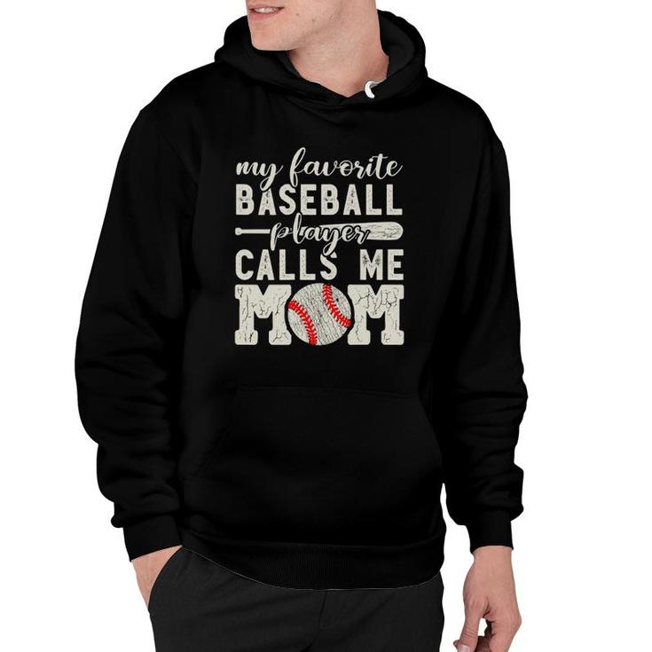 Womens My Favorite Baseball Player Calls Me Mom Cheer Boy Mother  Hoodie