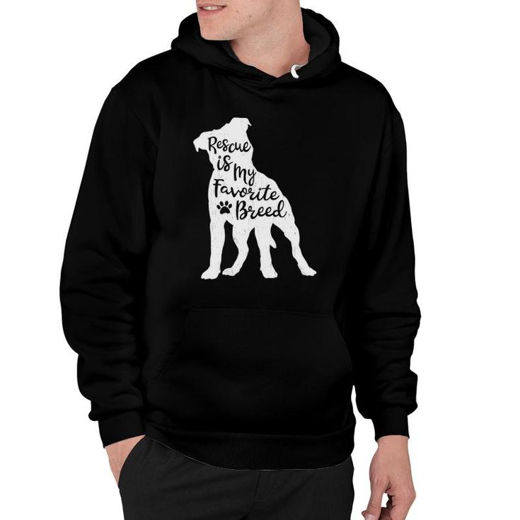 Womens Rescue Is My Favorite Breed Pitbull Dog Lover Pit Bull Mom V-Neck Hoodie