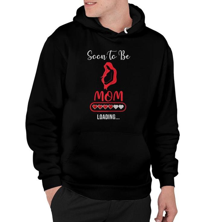 Womens Soon To Be Mom 2021 Heart Loading New Mama Mommy Mother's Day Hoodie