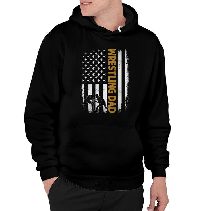 Wrestling Dadamerican Flag Fathers Day Hoodie