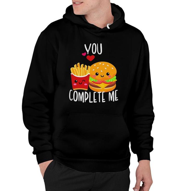 You Complete Me Cute Kawaii Burger & Fries Valentine Couple Hoodie