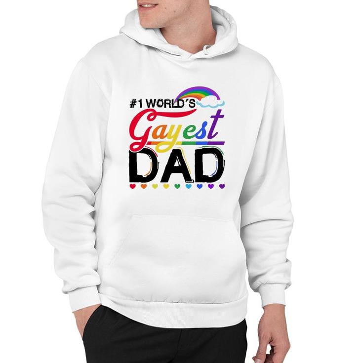 1 World's Gayest Dad Lgbt Pride Month Rainbow Hoodie