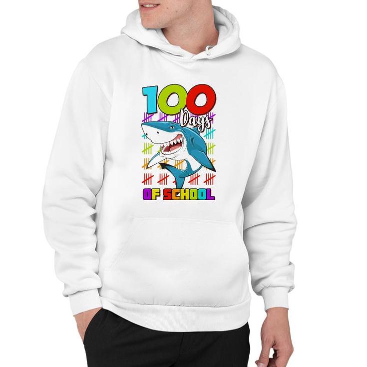 100 Days Of School Shark Lover Boys Girls 100 Days Smarter Hoodie