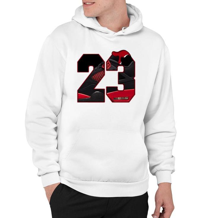 4 Red Thunder To Matching Number 23 Retro Red Thunder 4S Tee  Hoodie