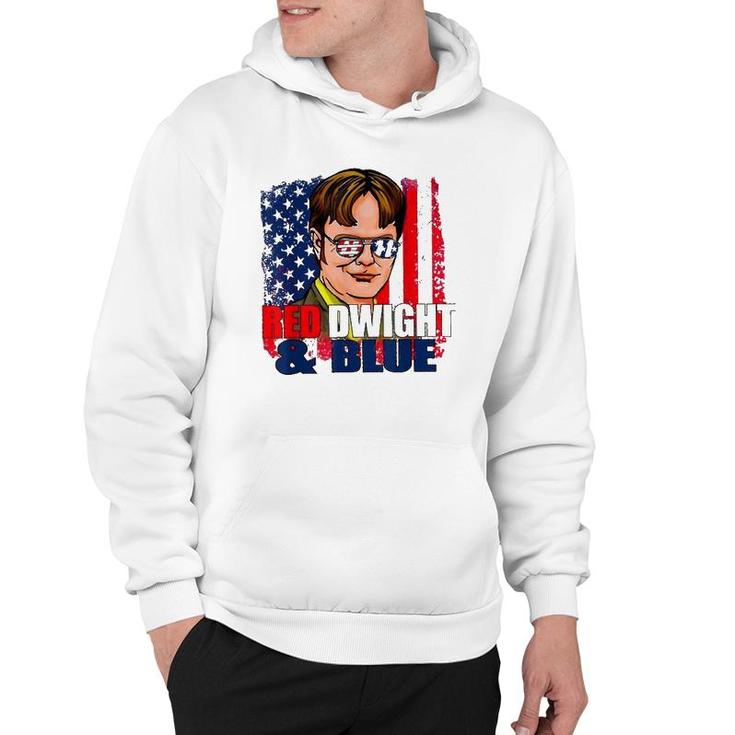 4Th Of July Merica Red - Dwights And Blue American Flag Hoodie