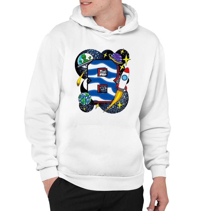 8Th Birthday Boy Space Themed Party For Kids Alien Birthday Hoodie