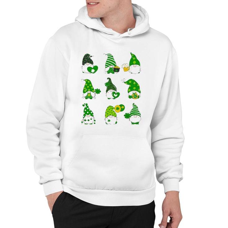 9 Love Gnomes Holding Shamrock Heart St Patrick's Day Hoodie