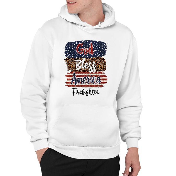 American Usa Flag God Bless America Firefighter 4Th Of July Hoodie