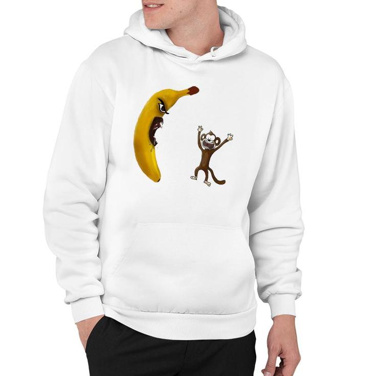 Angry Banana Threaten Monkey Funny Gift Hoodie