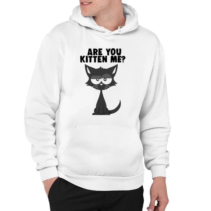 Are You Kitten Me Funny Pun Cat Graphic Hoodie
