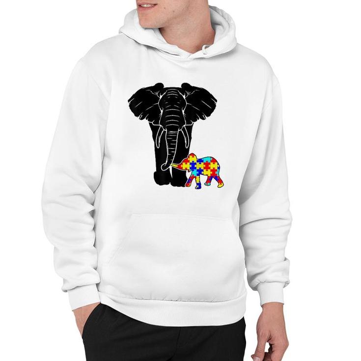 Autism Elephant Autism Awareness Gift Mom Dad Mother's Day Hoodie