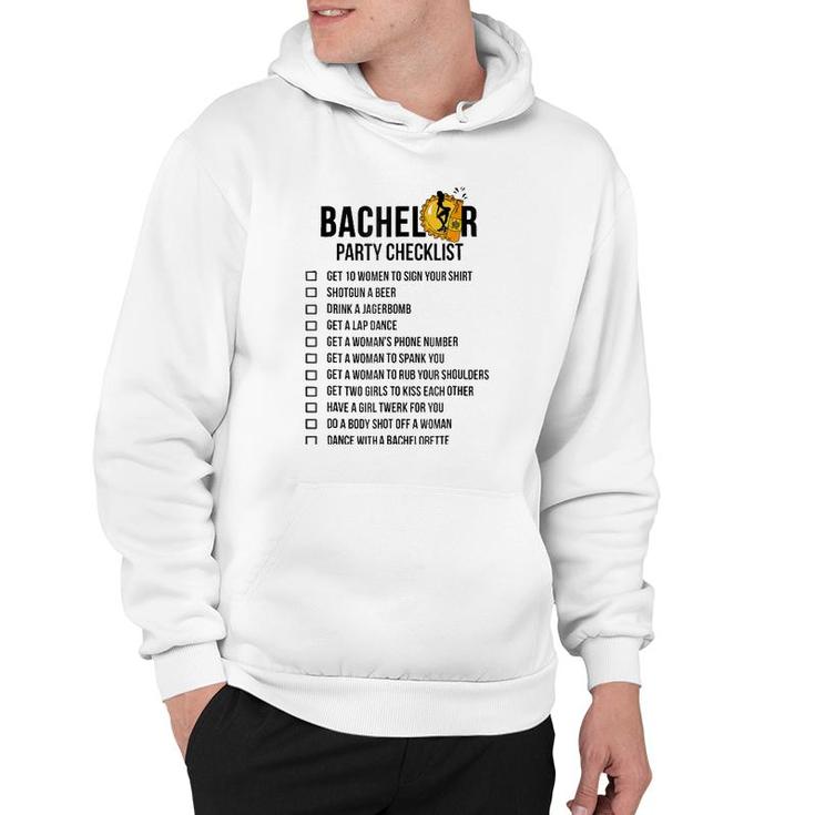 Bachelor Party Checklist - Getting Married Tee For Men Hoodie