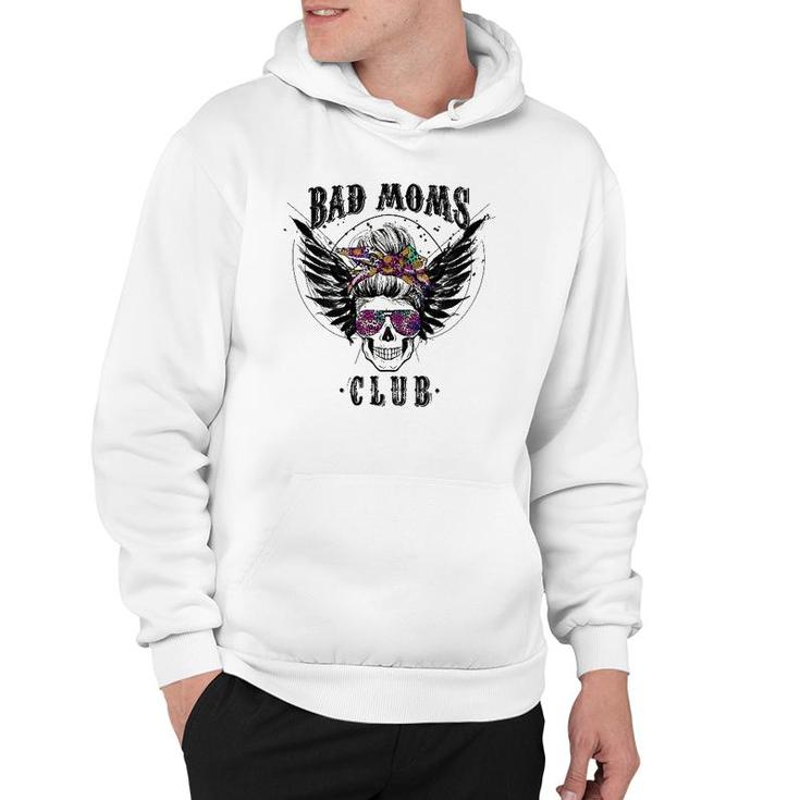 Bad Moms Club Leopard Skull Mom Funny Mom Mother's Day Gifts Hoodie