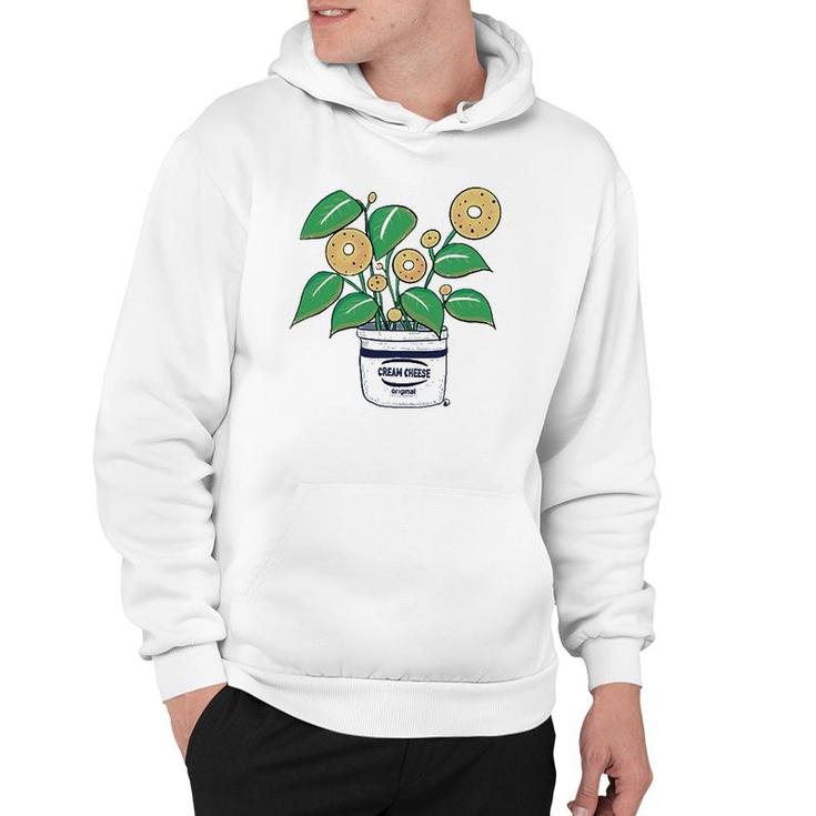 Bagel Plant In A Cream Cheese Planter Funny Hoodie