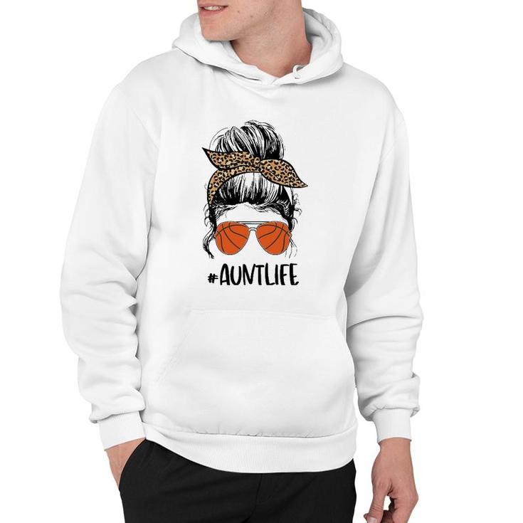 Basketball Aunt Messy Bun Auntie Life Messy Bun Mother's Day Hoodie